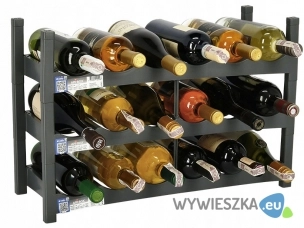 Stojak regał na wino alkohole na butelki grafitowy
