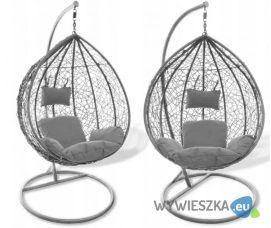 FOTEL WISZĄCY BAHAMA Huśtawka Kosz Bujany Kokon - Kolor Szary
