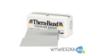 Taśma reh 2,5m Thera Band srebrna + zestaw ćwiczeń