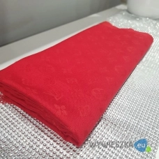 Piękna czerwona chusta szal Louis Vuitton monogram 200x70cm